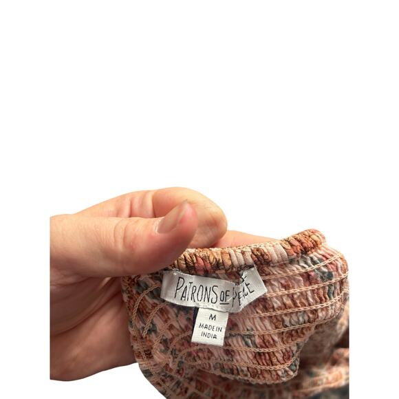 Patrons of Peace Boho Floral Smocked Halter Jumpsuit M - Picture 7 of 8